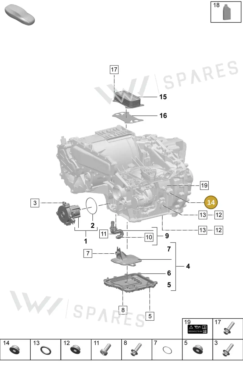 PAF009009 Porsche Seal Bolt with Sealing Ring
