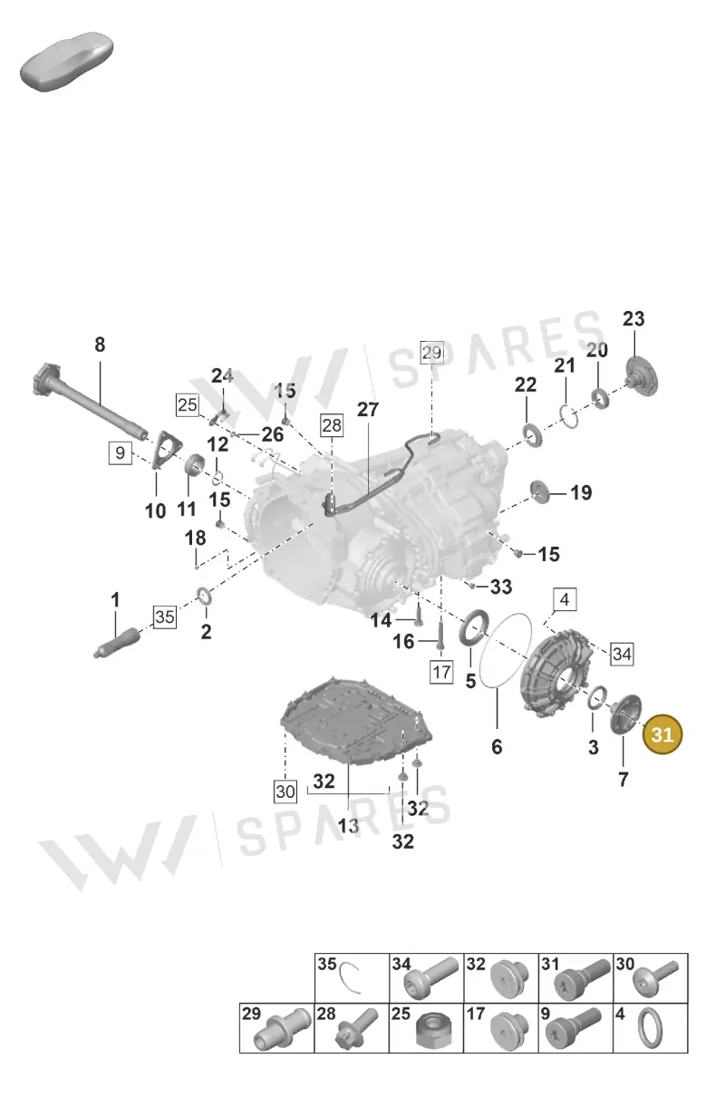 PAF009145 Porsche Hexagon Socket Head Bolt