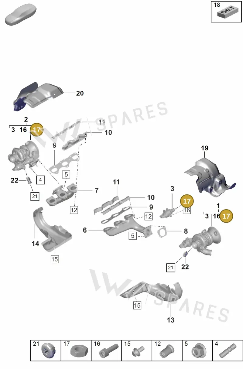 PAF009222 Porsche Hexagon Nut