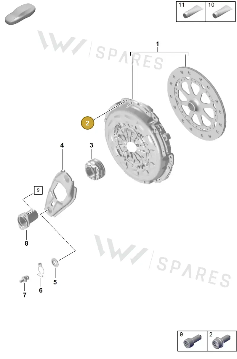 PAF009242 Porsche Interior Serration Flange Screw