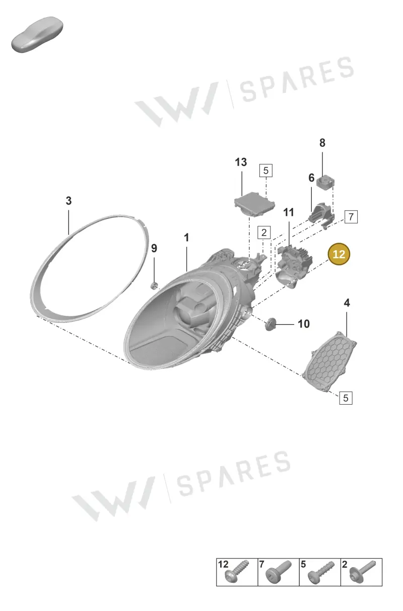 PAF009296 Porsche Hexagon Socket Flat Head Bolt