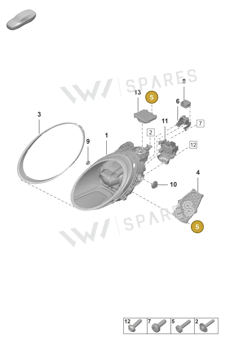 PAF009301 Porsche Round Head Screw