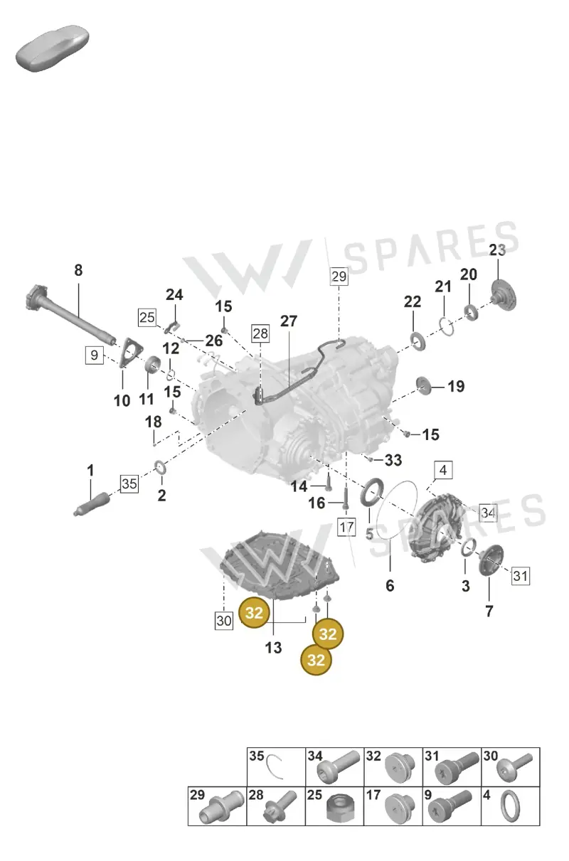 PAF009390A Porsche Seal Bolt with Sealing Ring