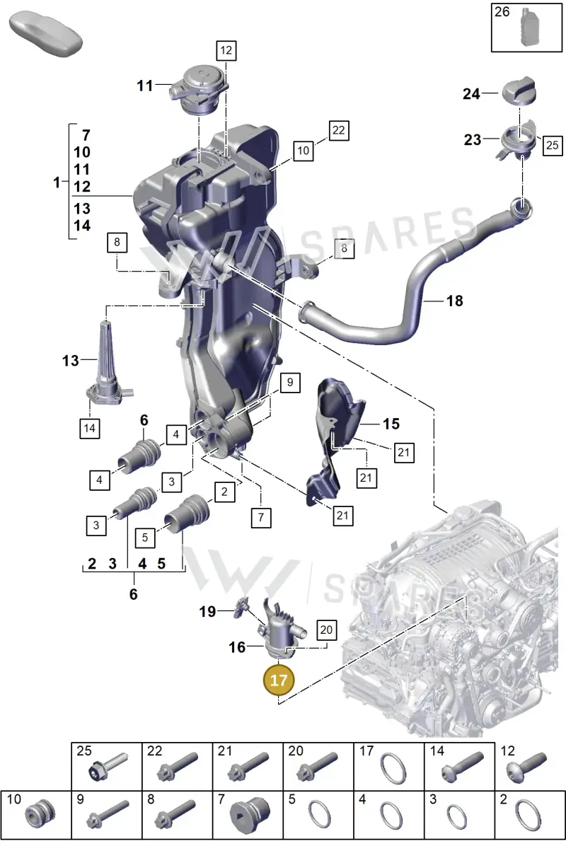 PAF009533 Porsche O-Ring