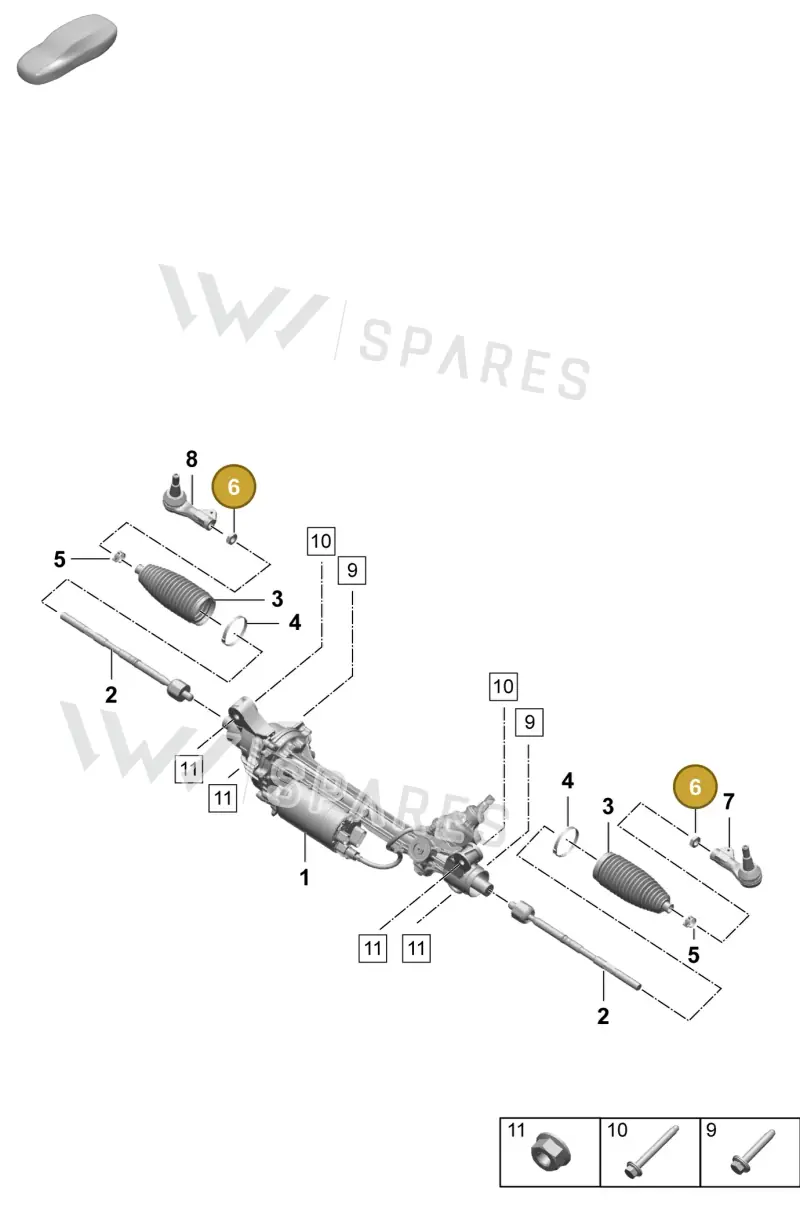 PAF011164 Porsche Hexagon Nut