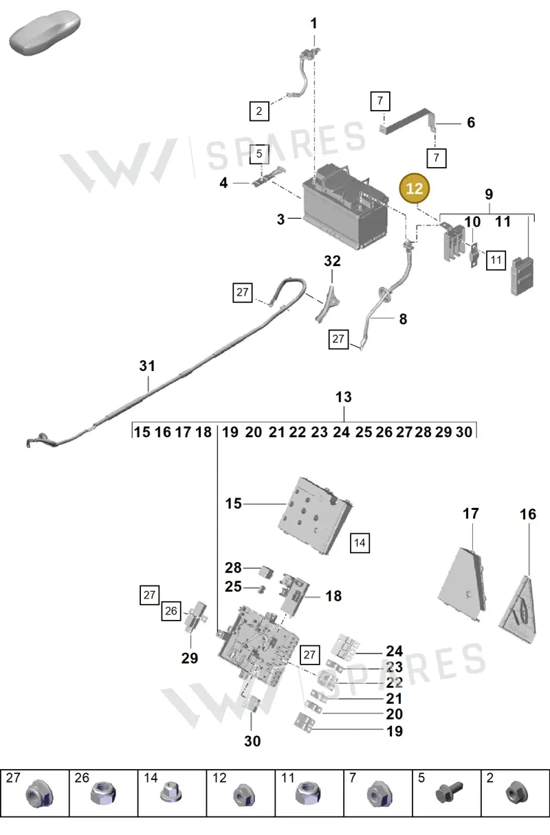 PAF015082A Porsche Hexagon Nut