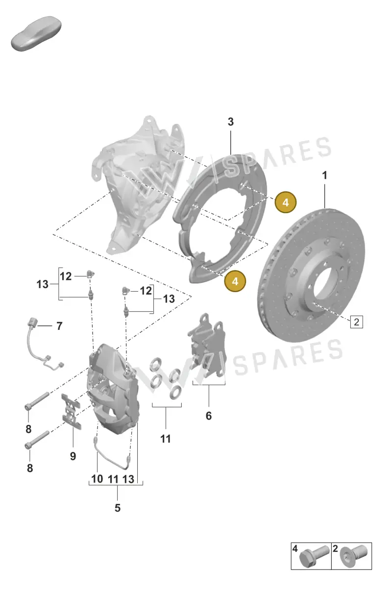 PAF100829 Porsche Hexagon Head Bolt (Combi)