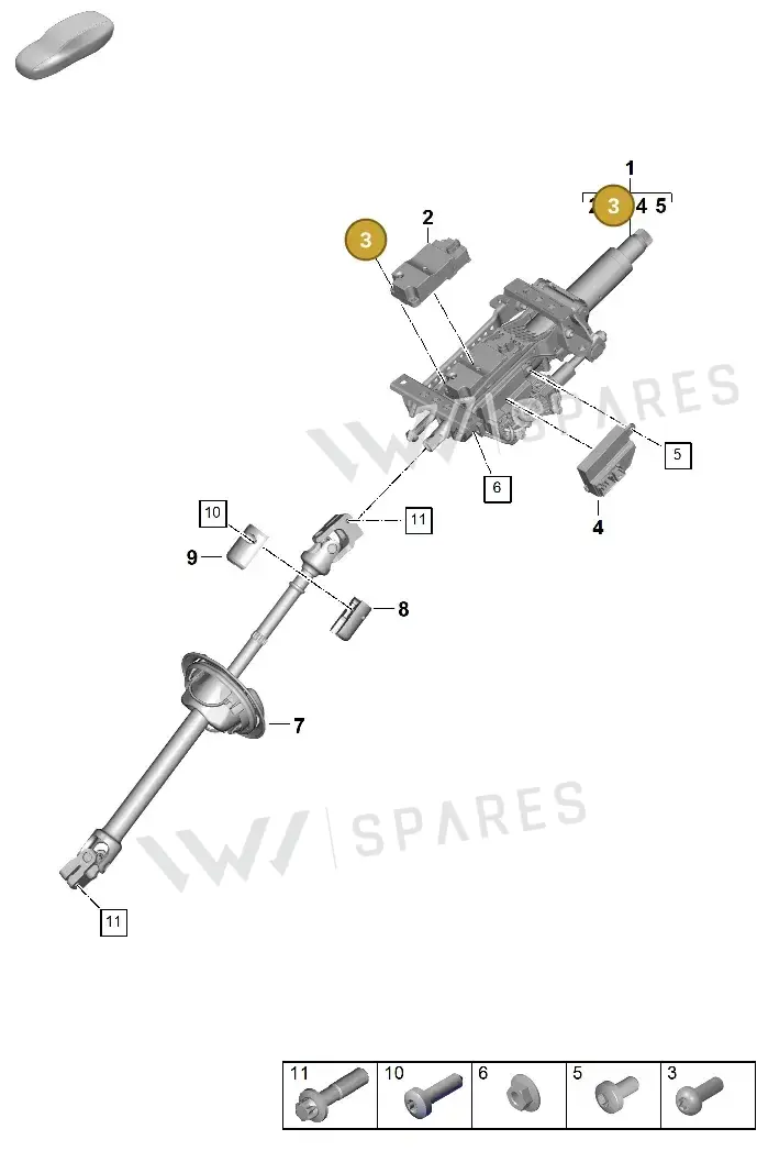 PAF104301 Porsche Hexagon Socket Flat Head Bolt