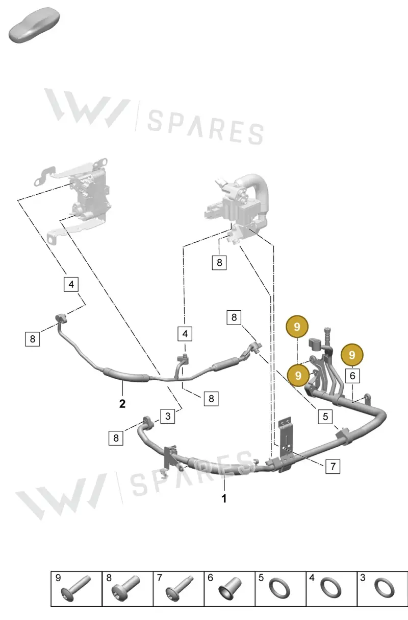 PAF106322 Porsche Hexagon Socket Flat Head Bolt