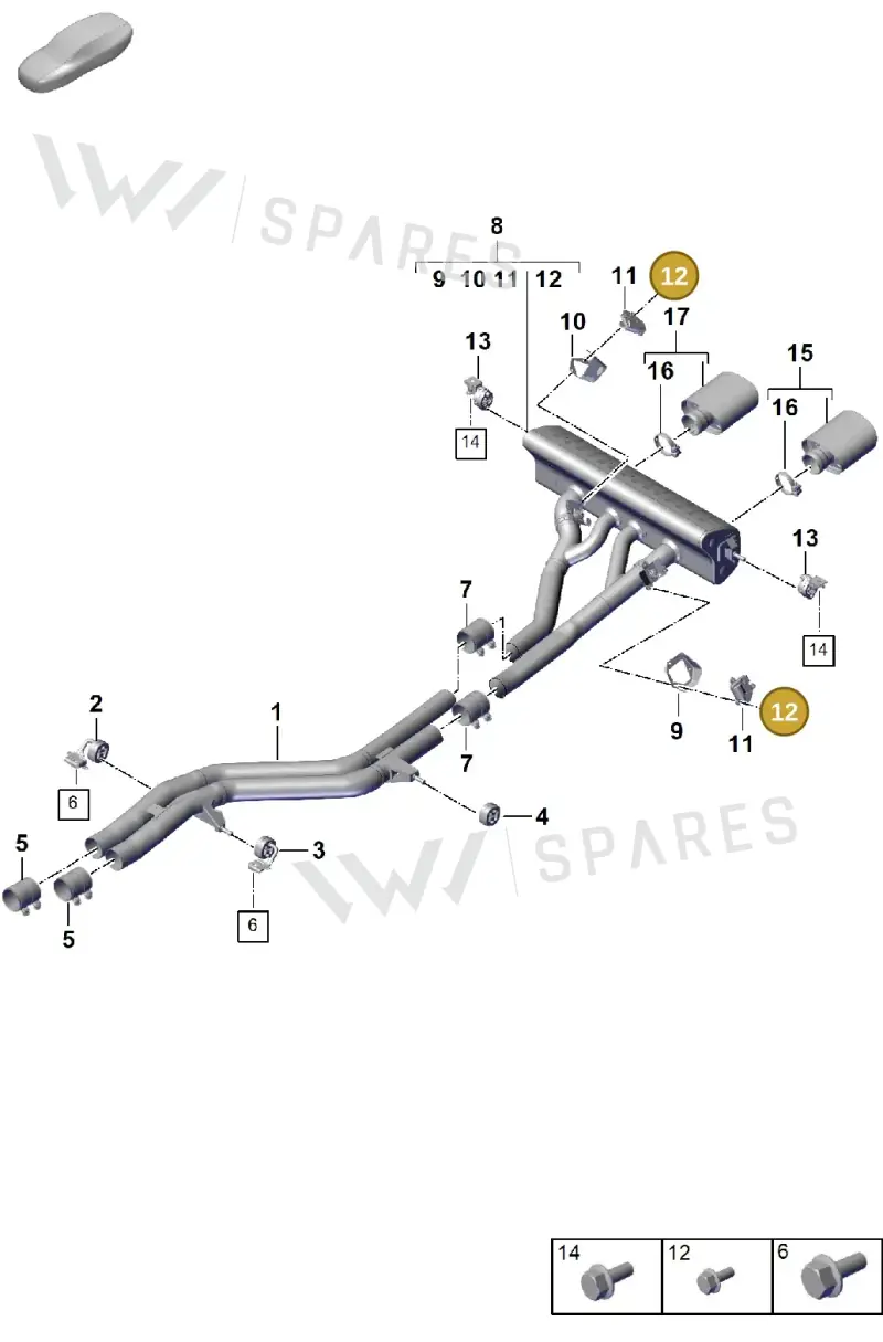 PAF10653202 Porsche Hexagon Bolt