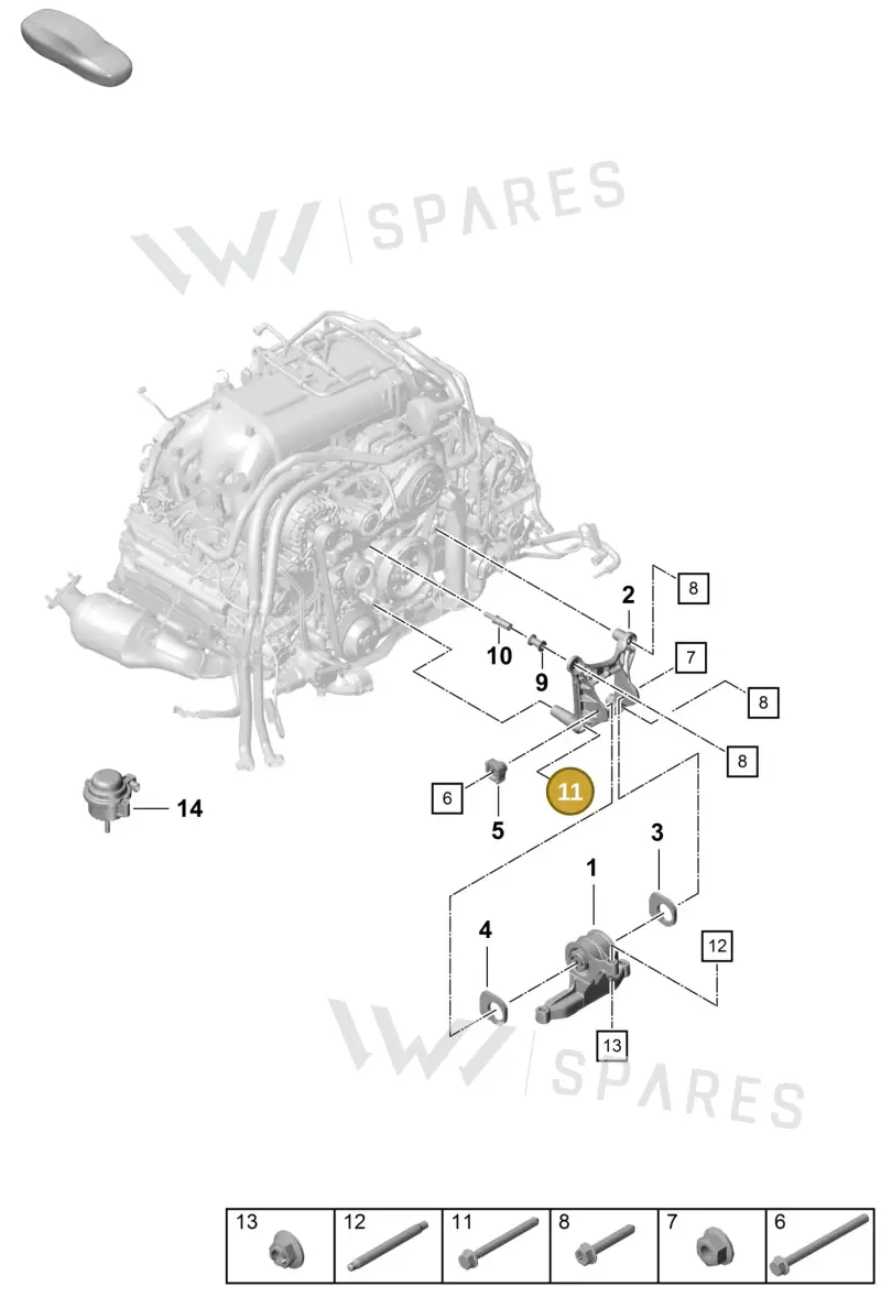 PAF106727 Porsche Hexagon Collared Bolt