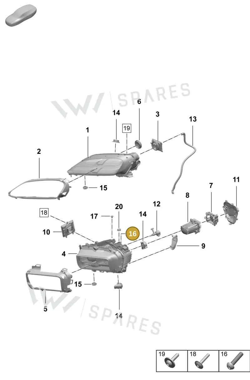 PAF107033 Porsche Torx Lens Flange Screw