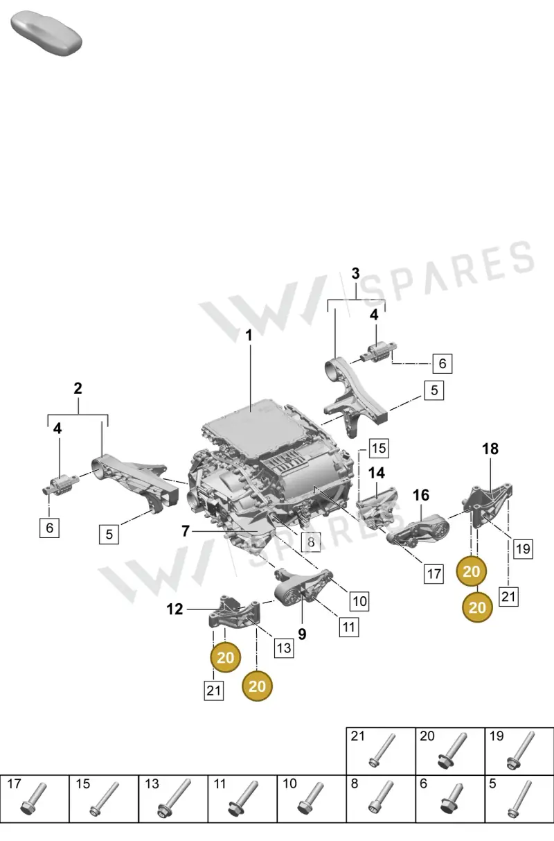 PAF107111 Porsche Bolt Hexagon Head with Shaft