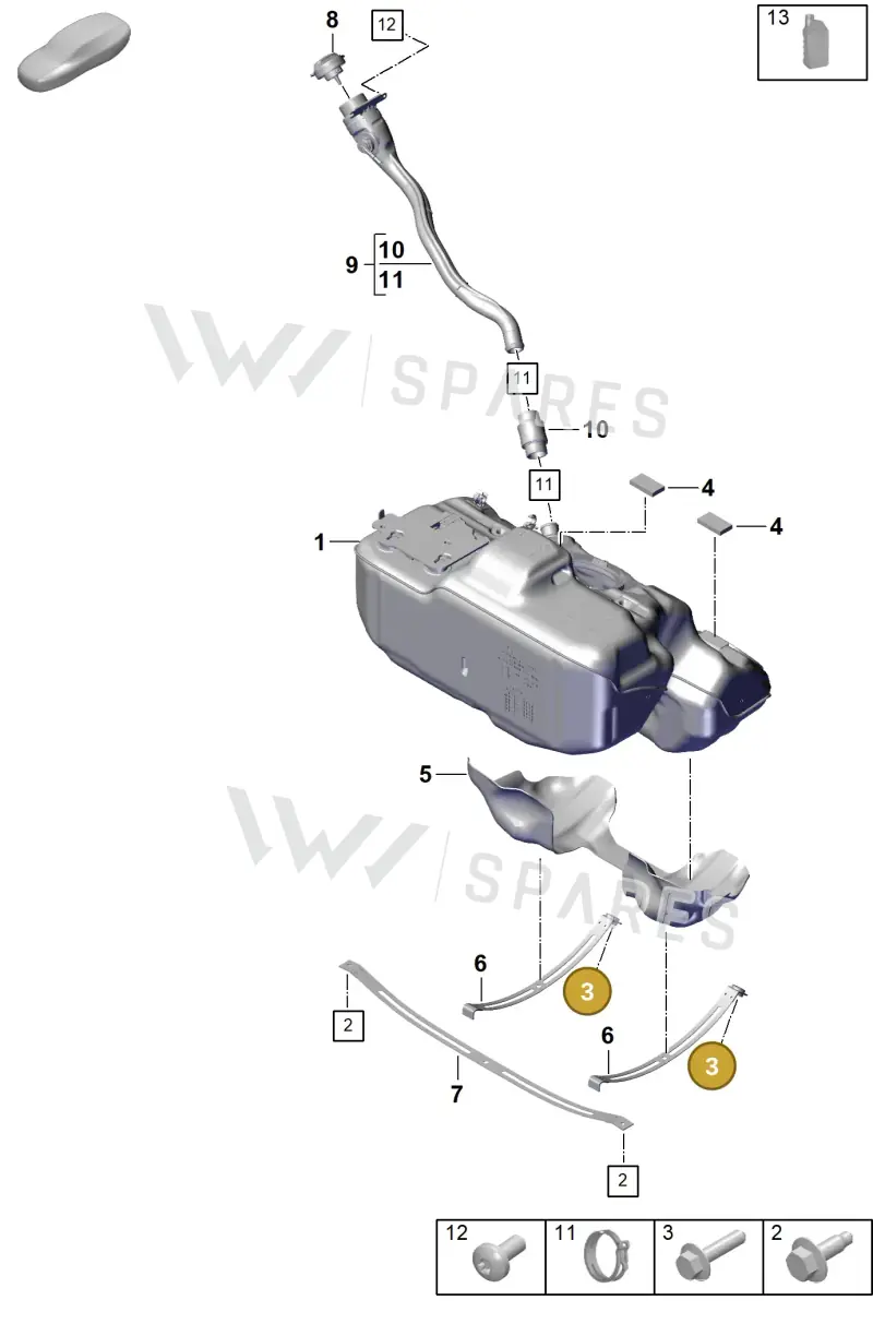 PAF108050 Porsche Hexagon Head Bolt (Combi)