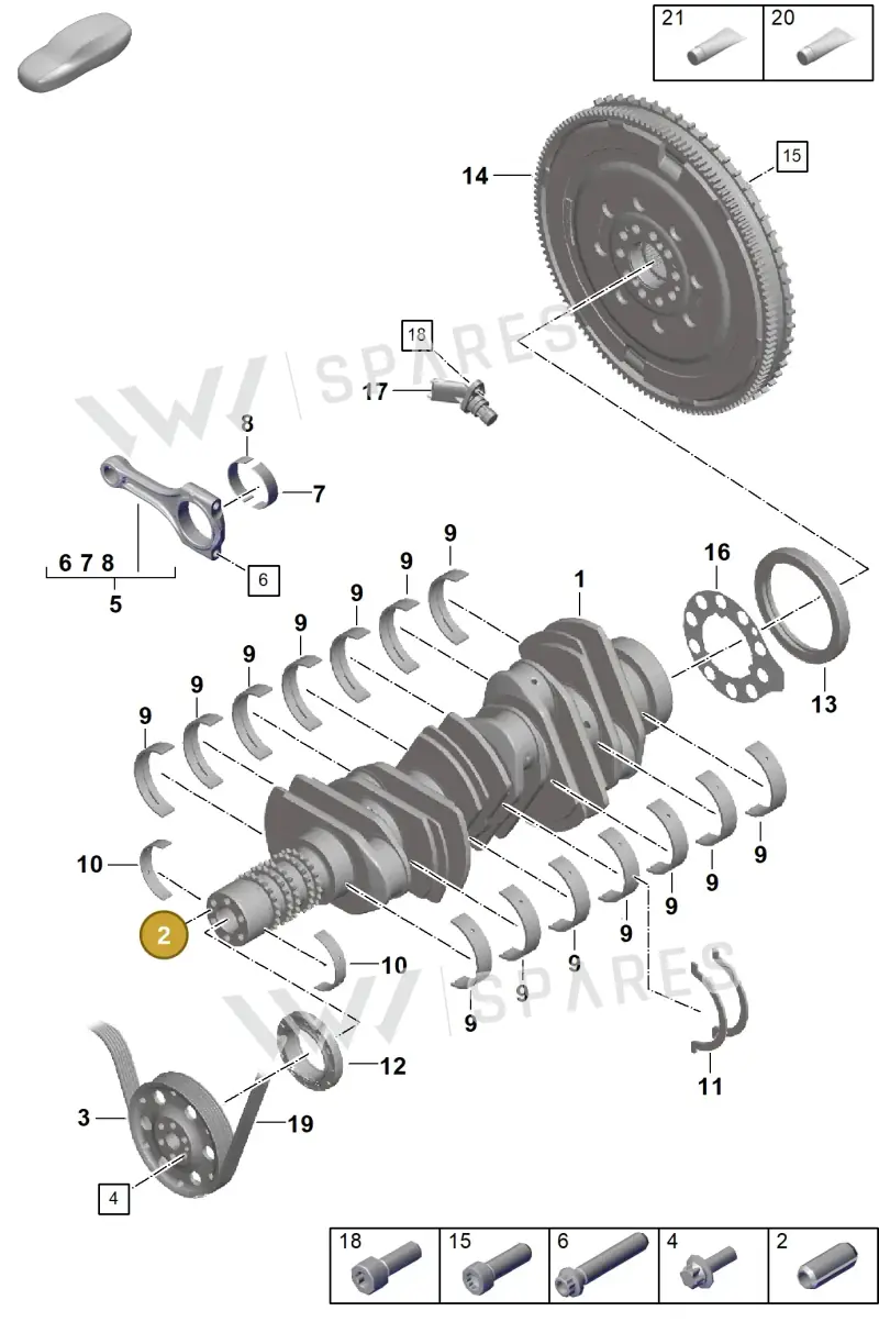 PAF108180 Porsche Cylinder Pin