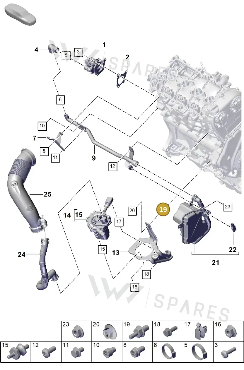 PAF108502 Porsche Double Stud with Hexagon Drive