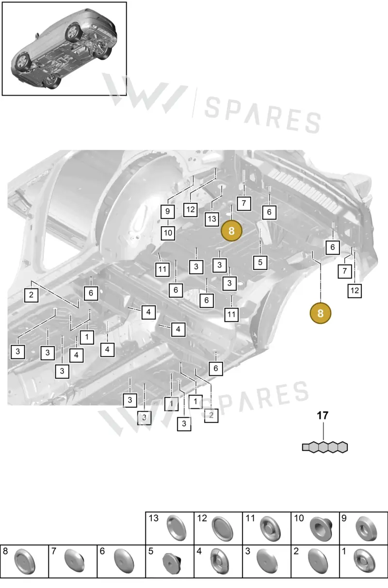 PAF89918500 Porsche Bungs