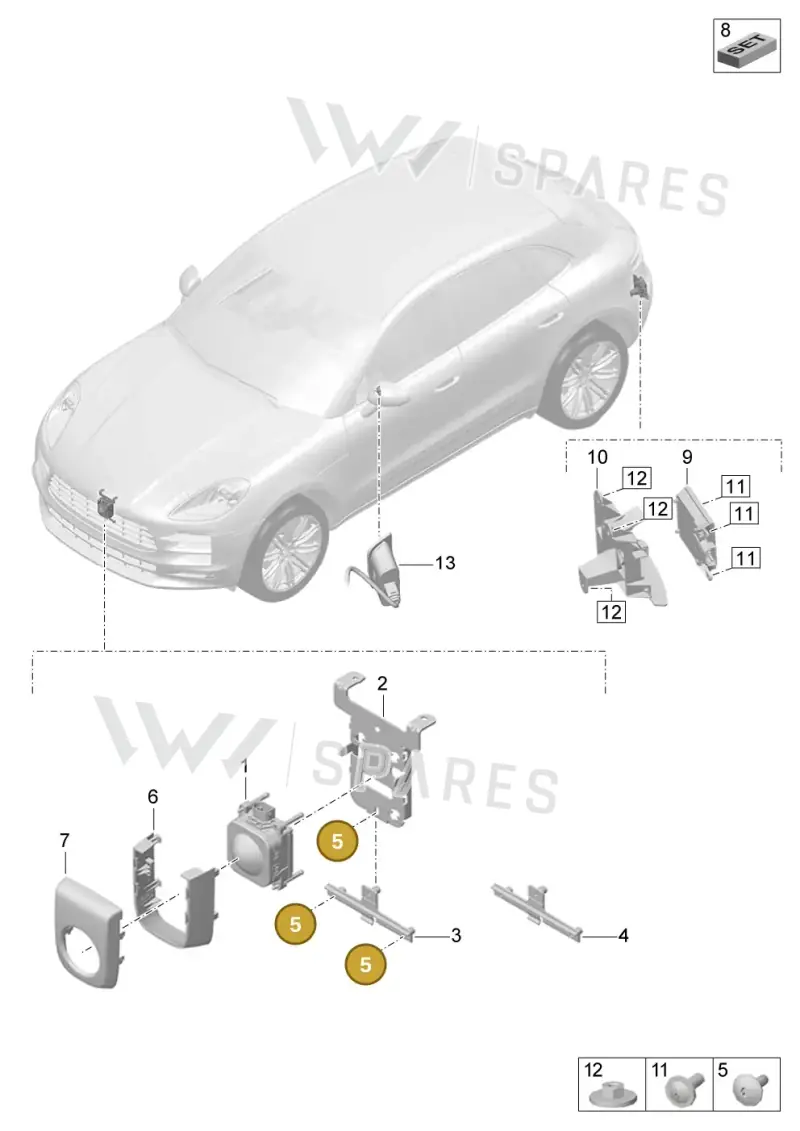 PAF908170 Porsche Hexagon Socket Head Panel Bolt
