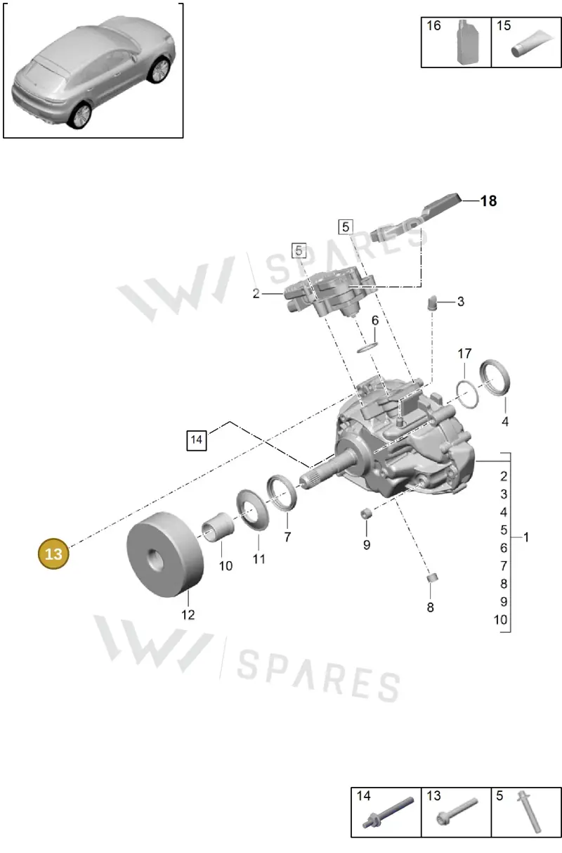 PAF908322 Porsche Double Collared Stud