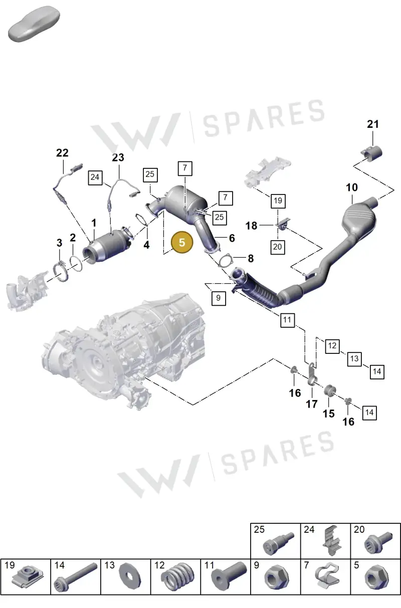 PAF911308 Porsche Hexagon Collar Nut Self-Locking