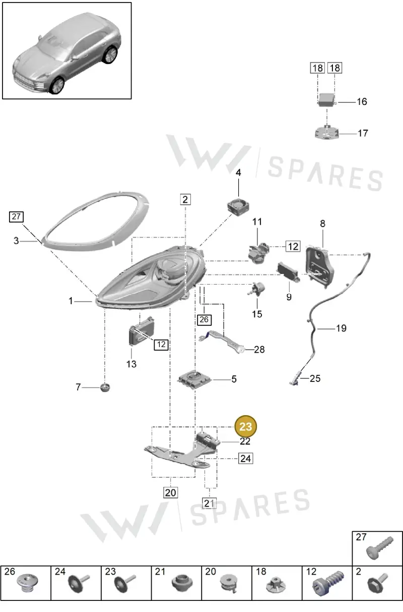 PAF911513 Porsche Bolt with Washer