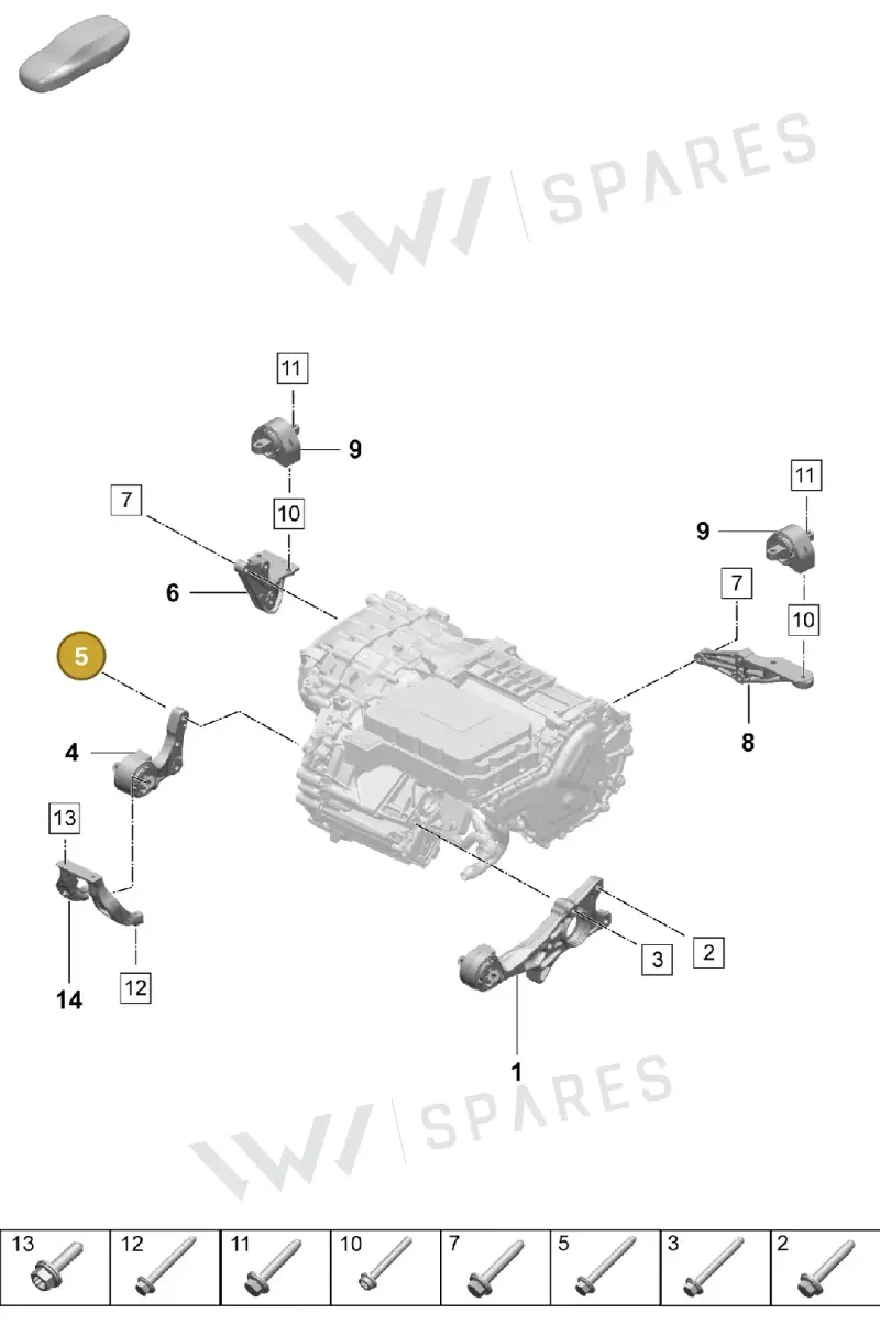 PAF911961 Porsche Bolt Hexagon Headwith Shoulder (Combi)