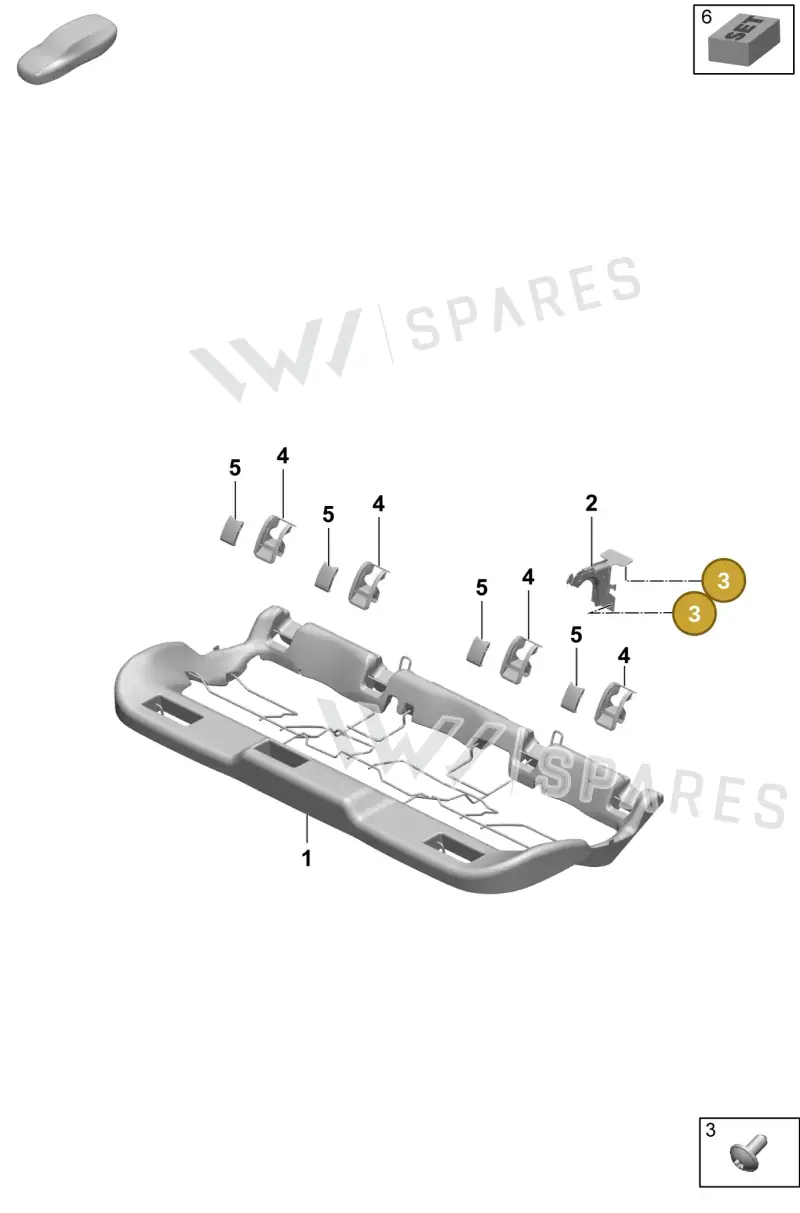 PAF91203204 Porsche Flat Round Head Bolt