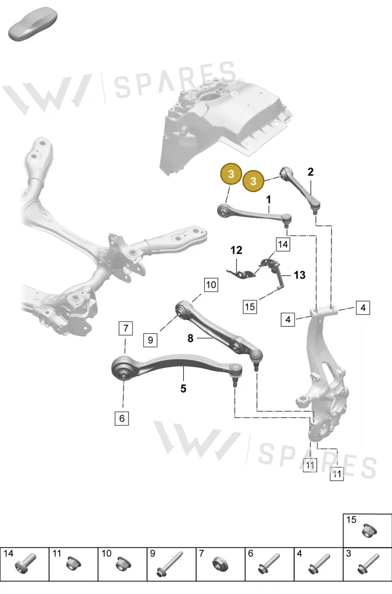 PAF91221601 Porsche Hexagon Bolt