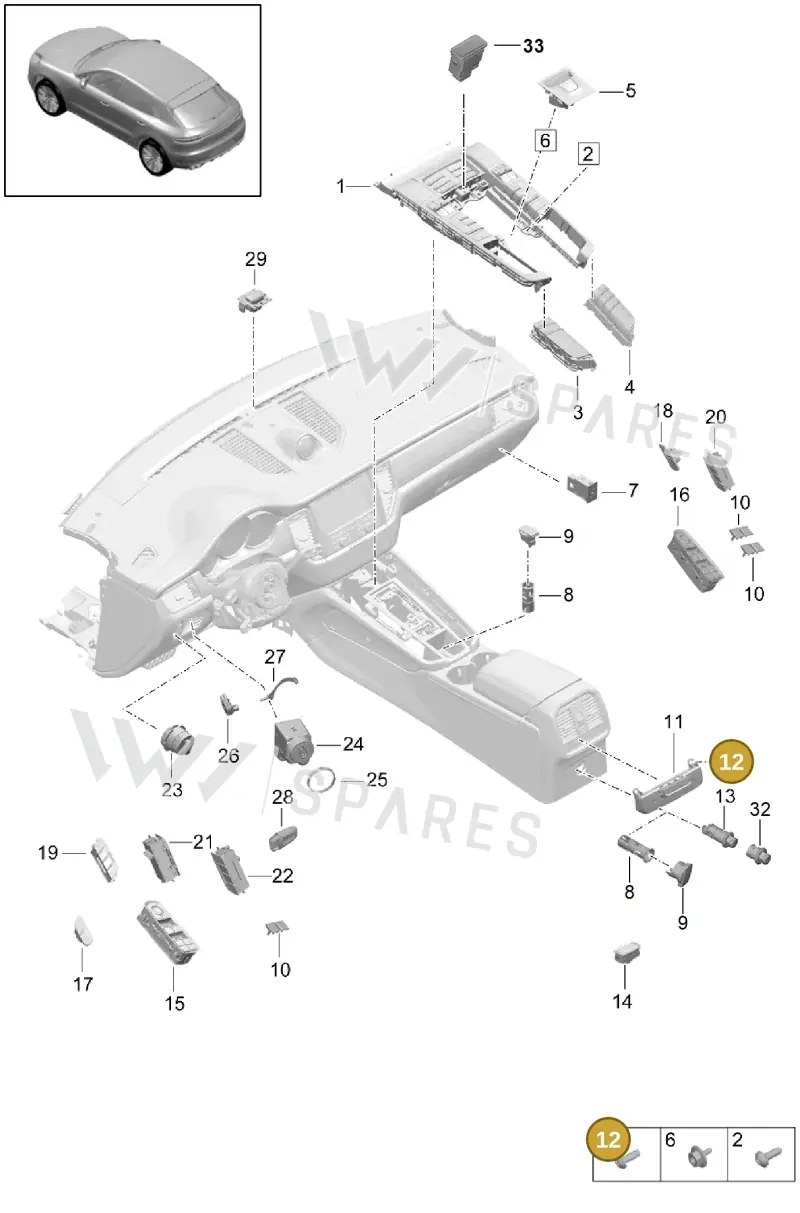 PAF912303 Porsche Hexagon Socket Flat Head Bolt