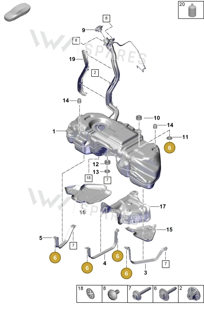 PAF91237201 Porsche Hexagon Bolt