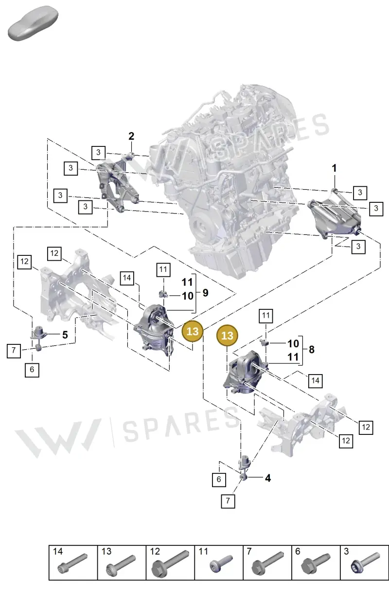 PAF91246701 Porsche Socket Head Bolt