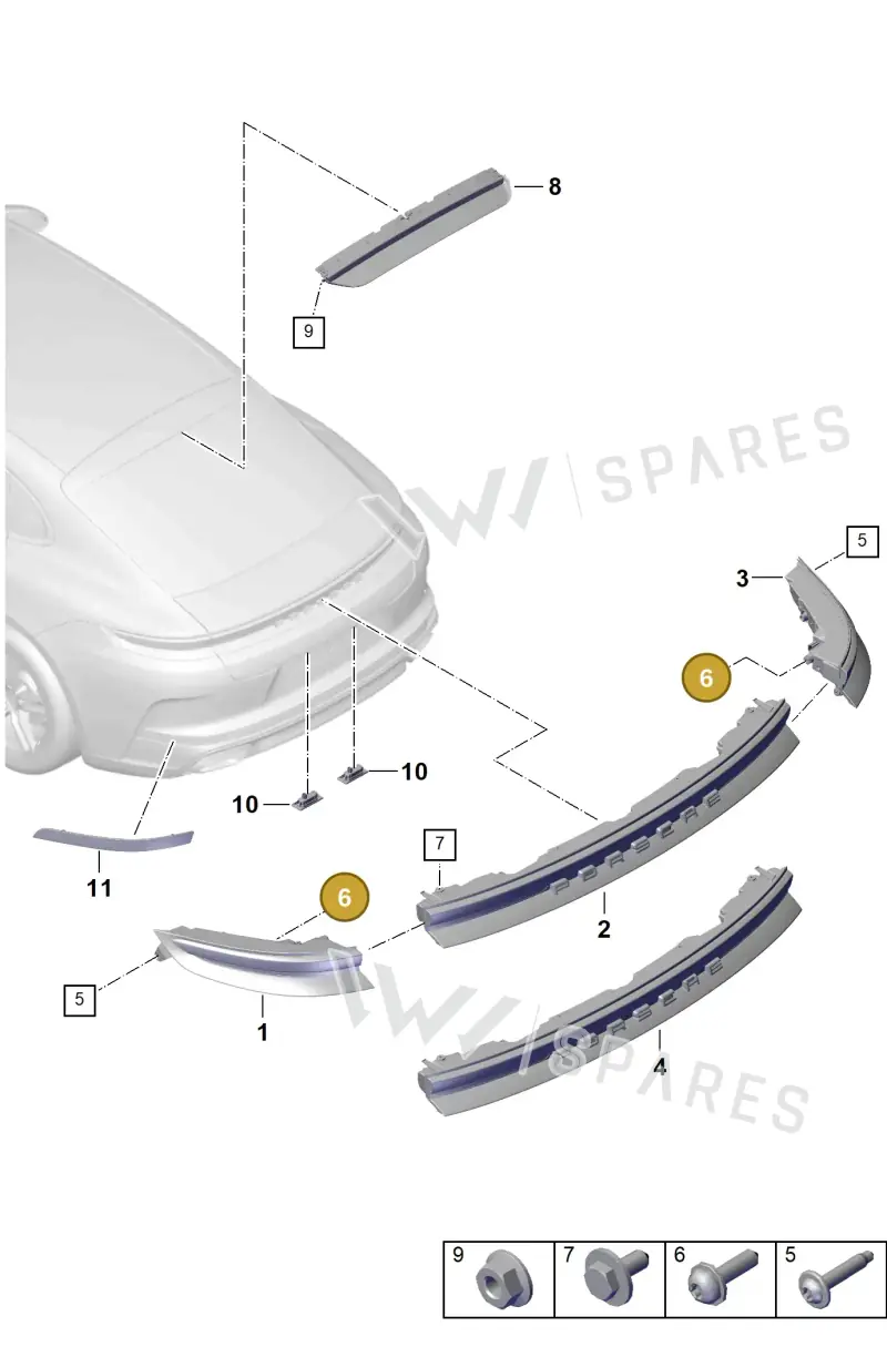 PAF912538 Porsche Oval Hexagon Socket Head Bolt