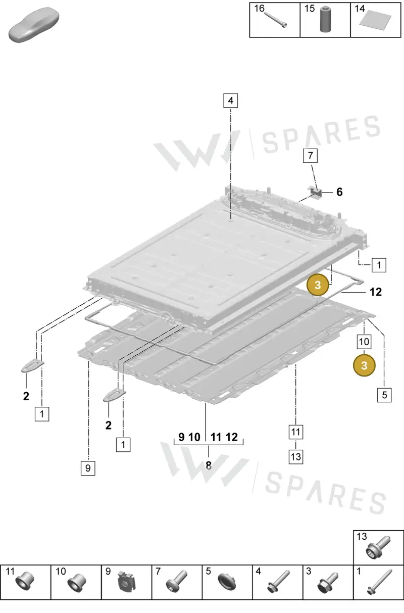 PAF912985 Porsche Hexagon Flange Screw