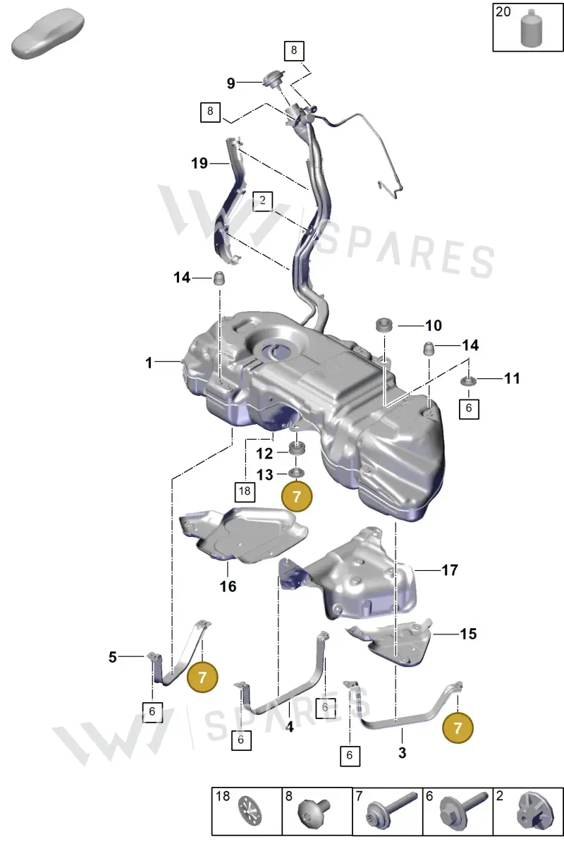 PAF913013 Porsche Interior Serration Flange Screw