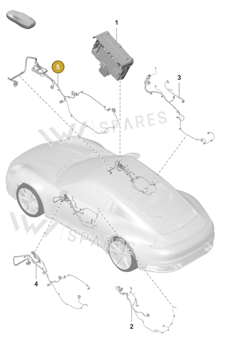 V04015031A Porsche Wiring Harness for Inner Door Panel