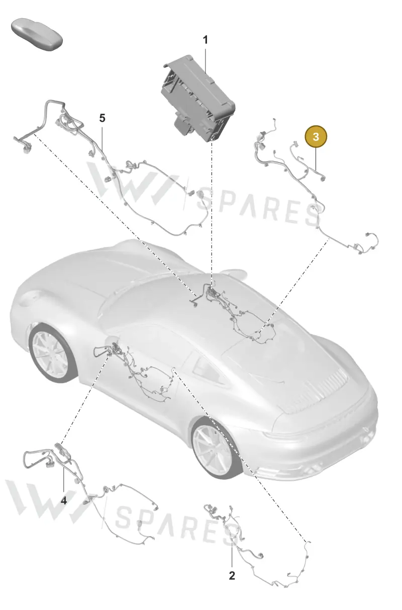 V04015067C Porsche Wiring Harness for Door Trim Panel