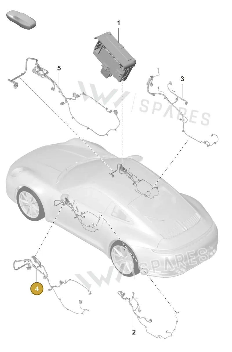 V04015118A Porsche Wiring Harness for Inner Door Panel