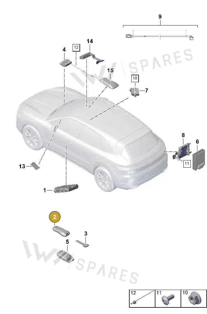 V04016001BH Porsche Handheld Transmitter