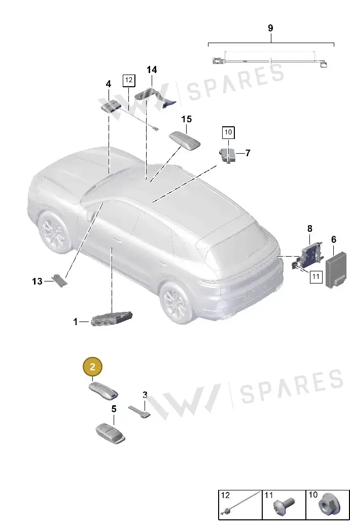 V04016001BK Porsche Handheld Transmitter