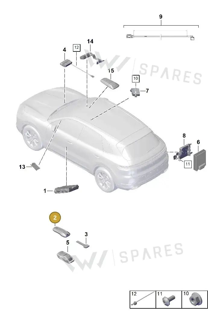 V04016001BL Porsche Handheld Transmitter