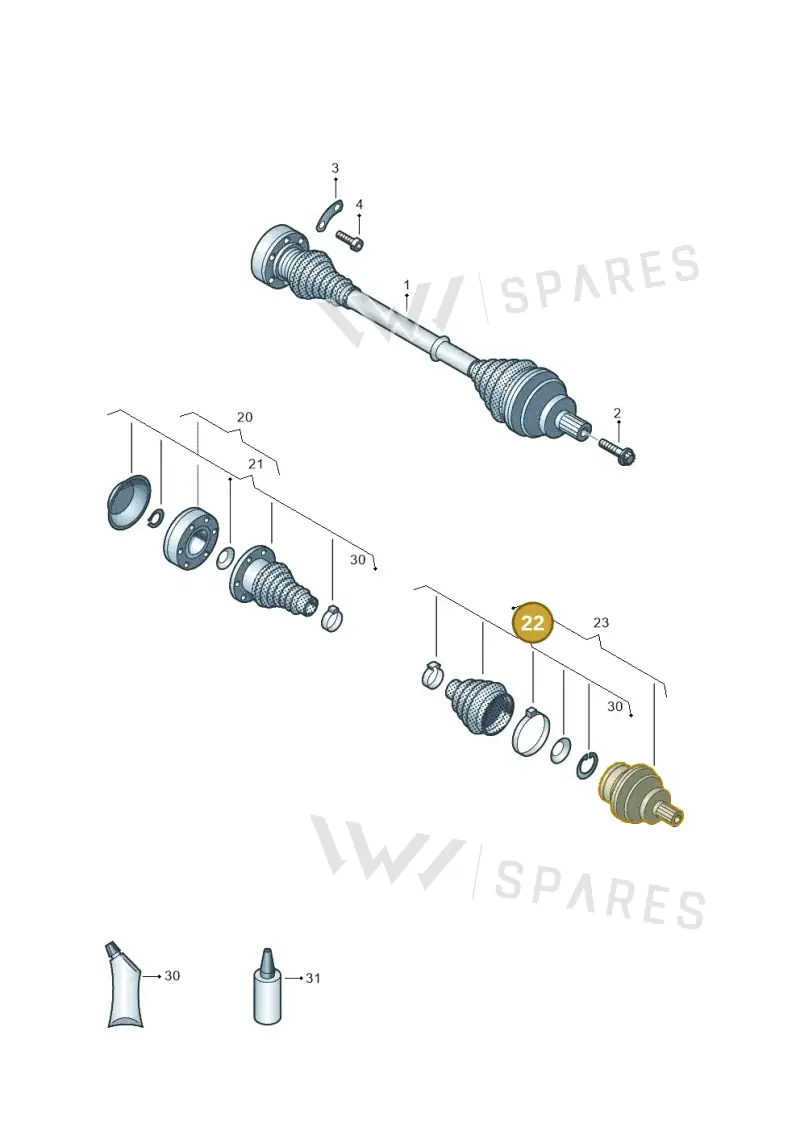 V04017001BL Porsche Joint Protective Sleeve with Assembly Parts