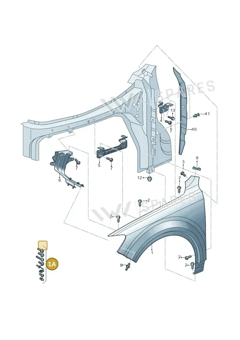 V04017001G Porsche Attachment Parts for One Fender