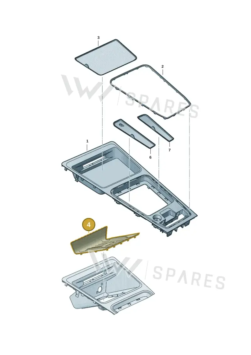 5FC863330B4PK SEAT Insert for Stowage Compartment (Soul 4PK)