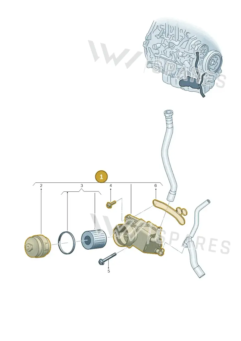 0XW117021A Volkswagen Oil Filter with Flange and Oil Cooler