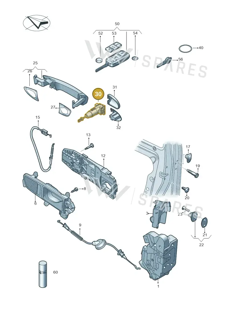 107837167AT Volkswagen Lock Cylinder