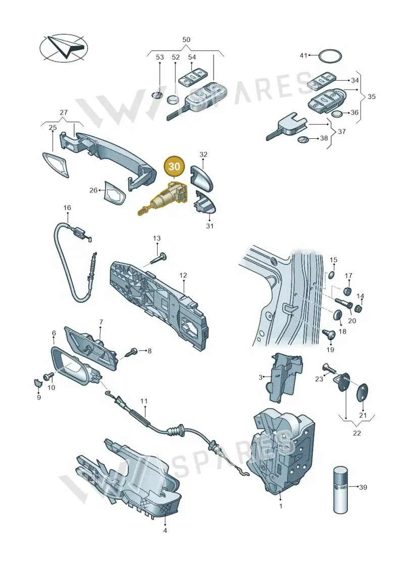107837168MF Volkswagen Lock Cylinder