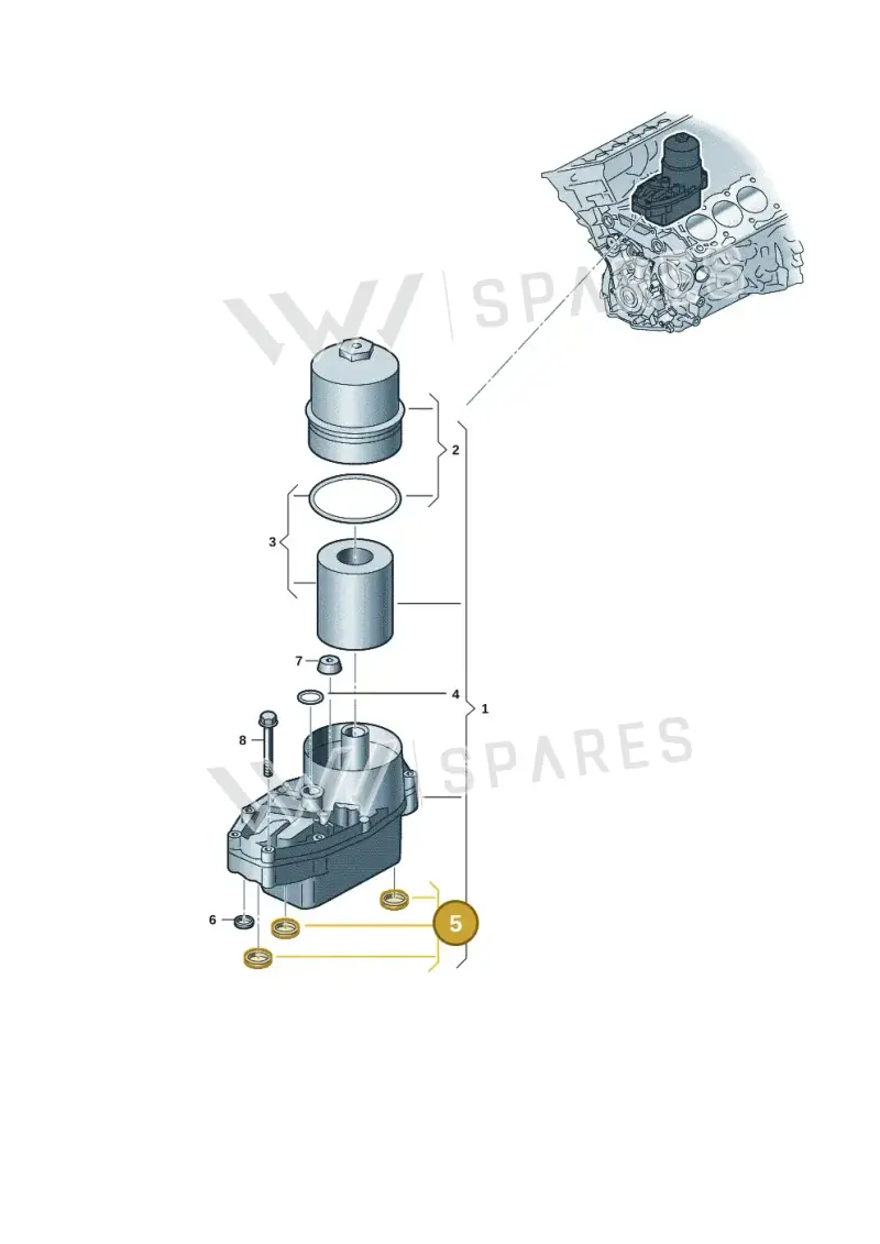 2HJ117070 Volkswagen Seal (0.027m x 0.027m x 0.006m)