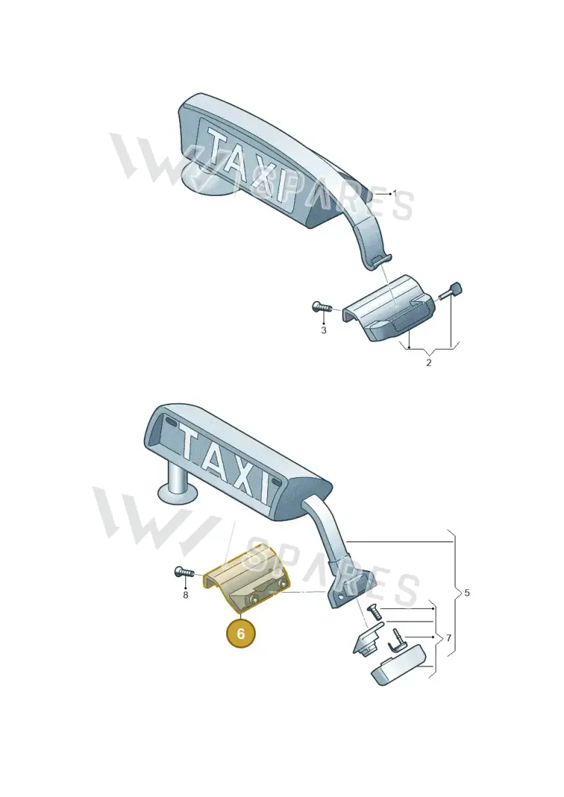 JKV860149A Volkswagen Mounting for Taxi Sign