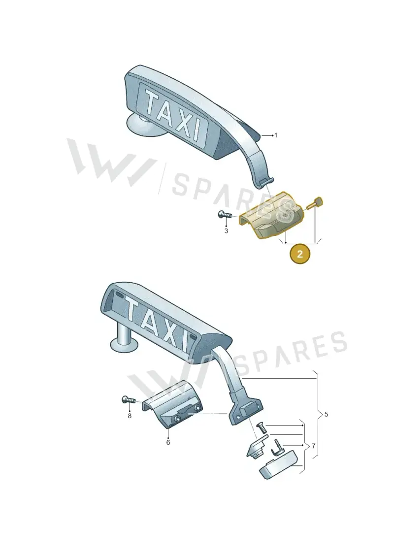 JKV860150B Volkswagen Mounting for Taxi Sign