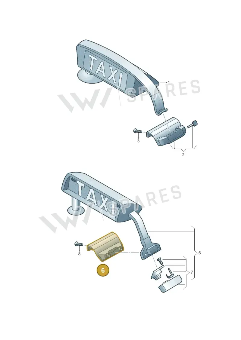 JKV860151A Volkswagen Mounting for Taxi Sign